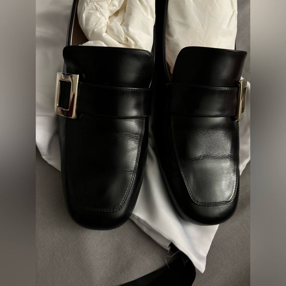 Roger Vivier Black Espadrilles with Silver Buckle - Picture 3 of 4